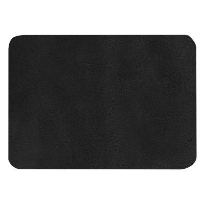 Шеврон Rectangle Smooth Leather размер 50*70 мм, черный, со скругленными углами