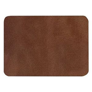 Шеврон Rectangle Smooth Leather размер 50*70 мм, коричневый, со скругленными углами
