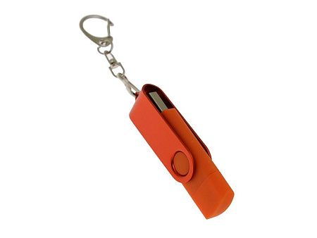 USB 3.0- флешка на 128 Гб с поворотным механизмом и дополнительным разъемом Type-C