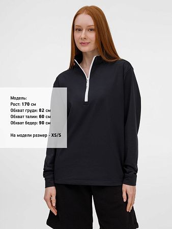 Свитшот на молнии Morfiss, черный, размер XS/S
