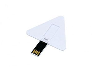 USB 2.0- флешка на 16 Гб в виде пластиковой карточки треугольной формы, цвет: белый