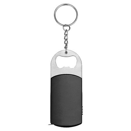 Брелок-открывашка с фонариком и рулеткой, 1 м, Tools Opener, черный