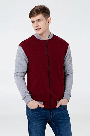Бомбер College, бордовый, размер S v2