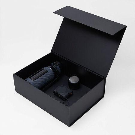 Подарочный набор Риттер, Пэшн, Вектор (Ritter, Passion, Vector), черный (внешний аккумулятор, колонка, бутылка)