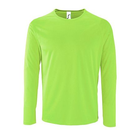 Футболка с длинным рукавом Sporty LSL Men, неоново-зеленая, размер L