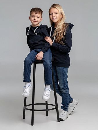 Толстовка с капюшоном детская Kirenga Kids, темно-синяя, размер 12 лет (142-152 см)