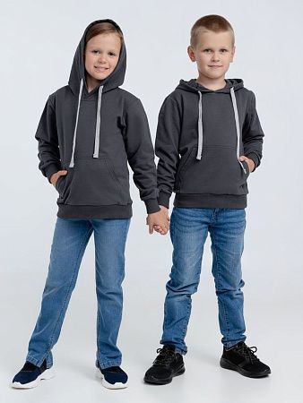 Толстовка с капюшоном детская Kirenga Kids, темно-серая (графит), размер 12 лет (142-152 см)