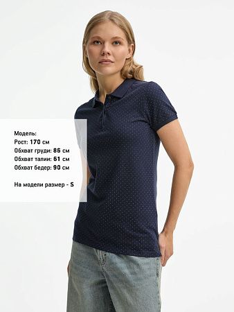 Рубашка поло женская Brandy Women, темно-синяя с белым, размер XS