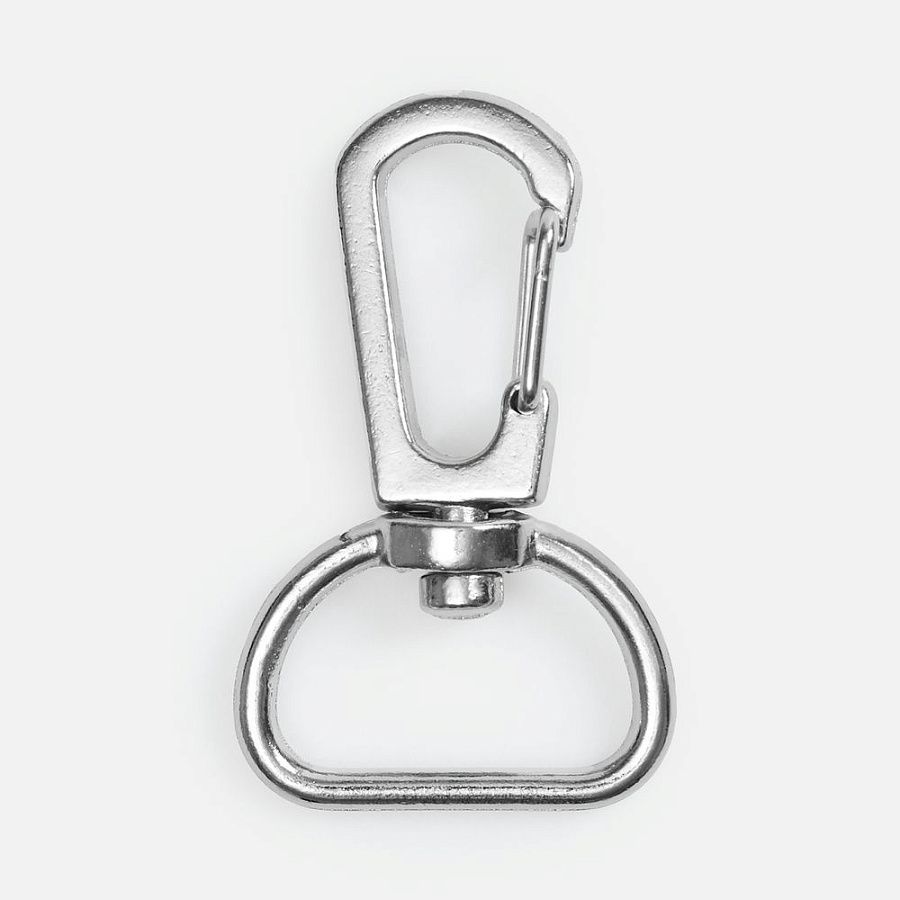 Застежка-карабин Snap hook, M, серебристая (хром)