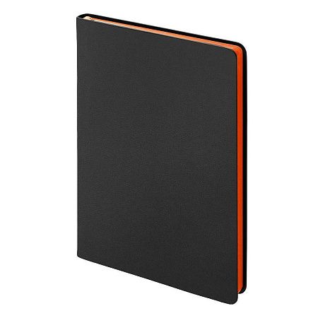 Ежедневник Flexy Velours de Soie Color А5, чернo-оранжевый, недатированный, в гибкой обложке