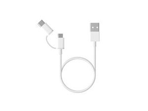 Кабель «Mi 2-in-1 USB Cable Micro-USB to Type C», 30 см, цвет: белый