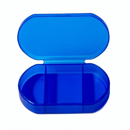 Витаминница TRIZONE, 3 отсека; 6 x 1.3 x 3.9 см; пластик, синяя