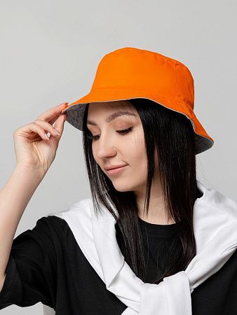 Панама Summer двусторонняя, черная с серым
