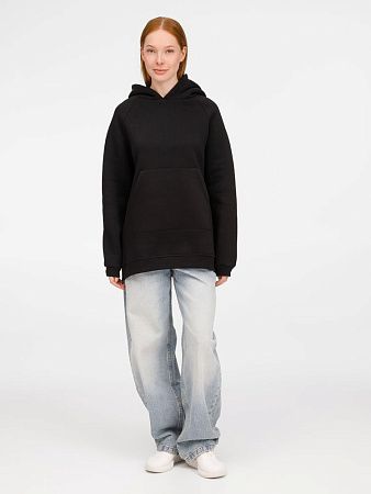 Худи унисекс оверсайз Easy Street, черное, размер XS/S