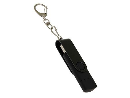 USB 3.0- флешка на 32 Гб с поворотным механизмом и дополнительным разъемом Type-C