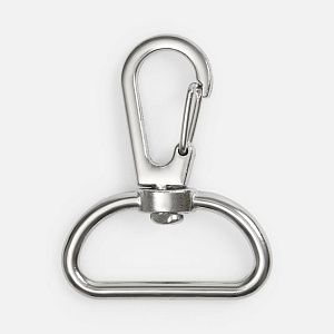 Застежка-карабин Snap Hook, L, серебристая (хром)