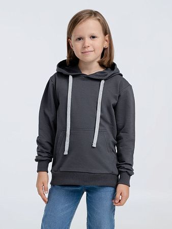 Толстовка с капюшоном детская Kirenga Kids, темно-серая (графит), размер 12 лет (142-152 см)