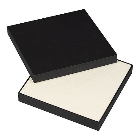 Коробка подарочная, размер 16*14*2 см, Solution Superior Linen, черная, бежевый ложемент с прямоугольной вырубкой