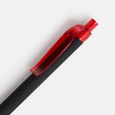 Ручка шариковая Prodir QS01 PRT-T Soft Touch, черная с красным