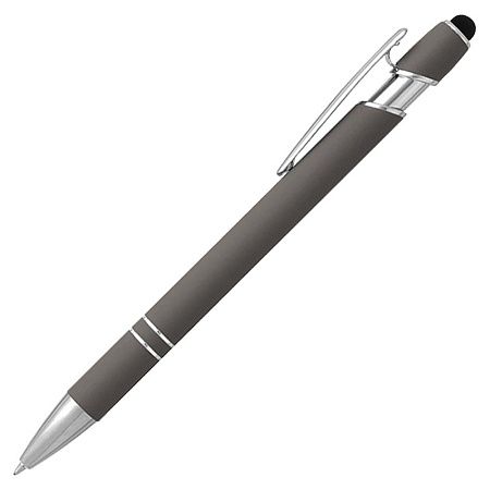 Ручка шариковая, Star Soft Touch Shiny Silver Requis, темно-серая