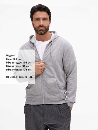 Толстовка унисекс Stone, серый меланж, размер XS