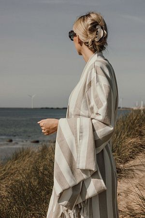 Халат VINGA Ornos из переработанного хлопка GRS, L/XL