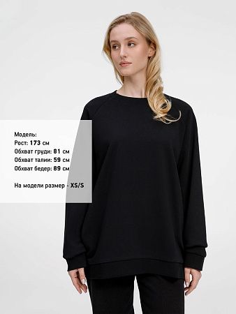 Свитшот унисекс Avenu, черный, размер XS/S
