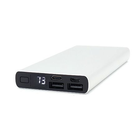 Внешний аккумулятор Höginn в металлическом корпусе, 10000mAh, серый.