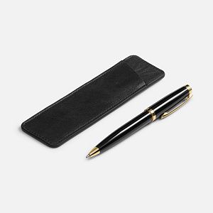 Набор Letra Gold: ручка с кожаным футляром, черный
