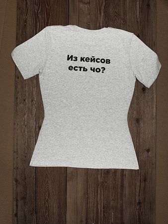 Футболка женская T-bolka Stretch Lady, серый меланж, размер S v2