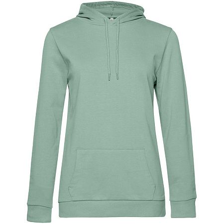 Толстовка с капюшоном женская Hoodie, серо-зеленая, размер XXL