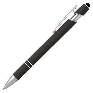 Ручка шариковая, Star Soft Touch Shiny Silver Requis, черная