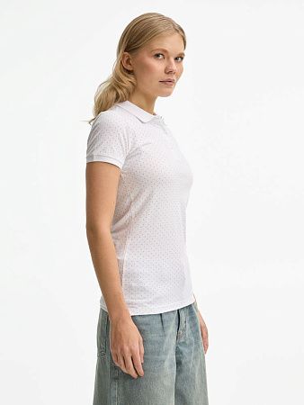 Рубашка поло женская Brandy Women, белая с темно-синим, размер S