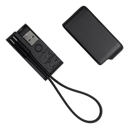 Кабель зарядный выдвижной USB Ultra Link  60W 3-в-1 на Lightning, Micro-USB, Type-C «U50» 2,4 A, Quick Charge в пластиковом футляре, черный