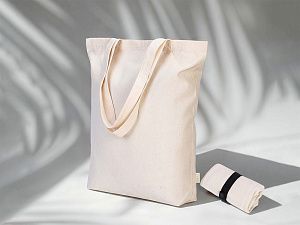 Сумка Fixy из переработанного хлопка 220 г/м2 с фиксирующей лентой