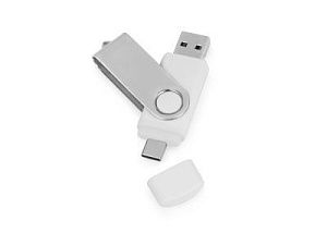 USB3.0/USB Type-C флешка на 16 Гб «Квебек C», цвет: белый