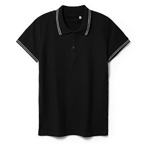 Рубашка поло женская Virma Stripes Lady, темно-синяя под нанесение